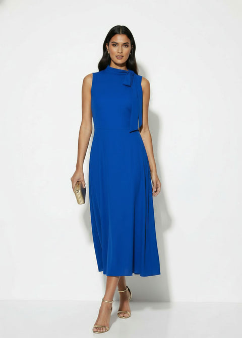 MA25163 ROYAL BLUE SLEEVELESS MIDI DRESS