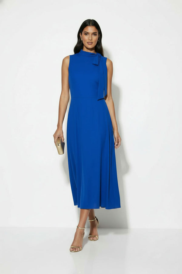 MA25163 ROYAL BLUE SLEEVELESS MIDI DRESS - Marc Angelo