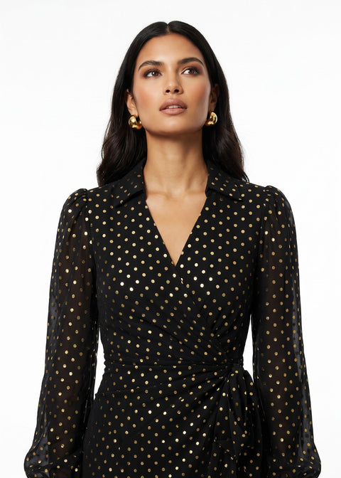 Marc Angelo Lana Collared Dress MA31129 BLACK