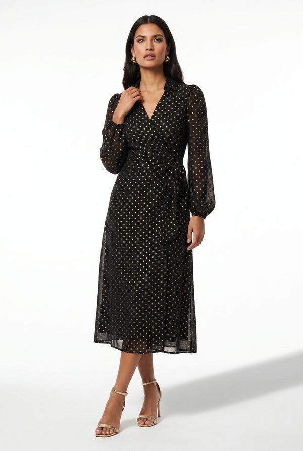 Marc Angelo Lana Collared Dress MA31129 BLACK