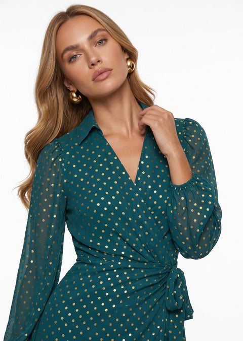 Marc Angelo Lana Collared Dress MA31129 GREEN