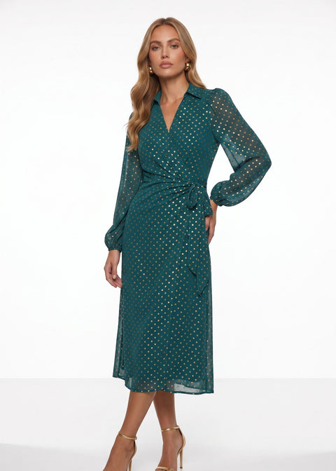 Marc Angelo Lana Collared Dress MA31129 GREEN