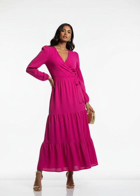MA3186 D85 PINK WRAP DRESS - Marc Angelo