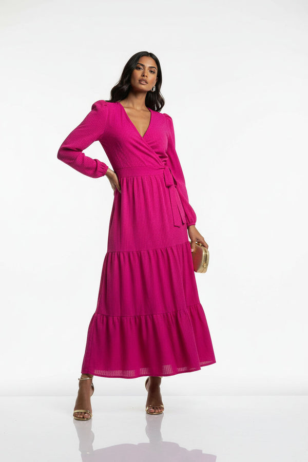 MA3186 D85 PINK WRAP DRESS - Marc Angelo