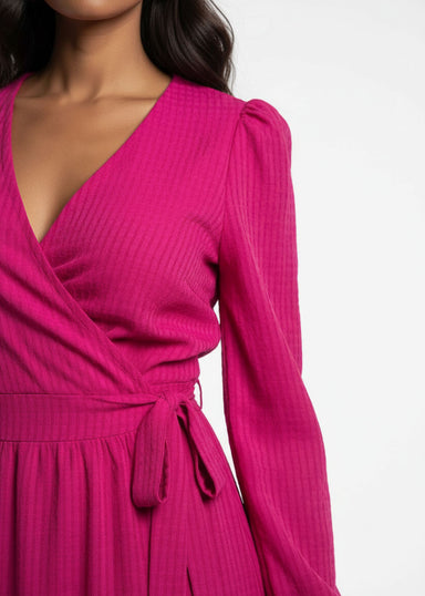 MA3186 D85 PINK WRAP DRESS - Marc Angelo