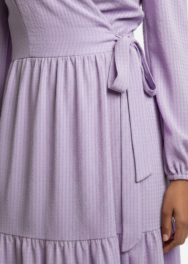 MA3186 D85 PURPLE WRAP DRESS - Marc Angelo
