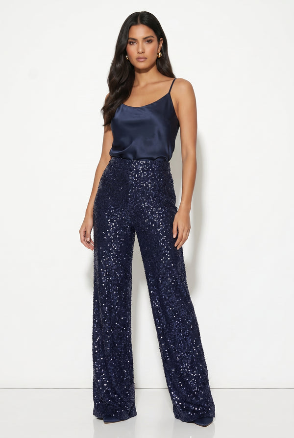 Marc Angelo Sequin Trouser MA34103 NAVY