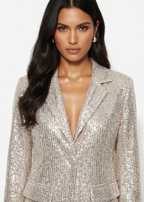 Marc Angelo Sequin Blazer MA35105 CHAMPAGNE