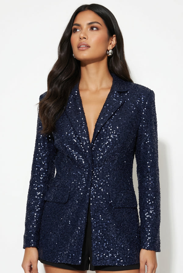 Marc Angelo Sequin Blazer MA35105 NAVY