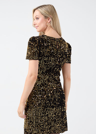 Marc Angelo Sequin Short Dress MA51119 GOLD
