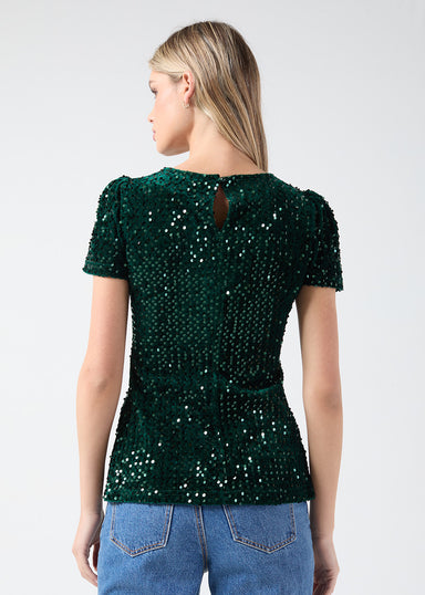 Marc Angelo Sequin Top MA52055 Green