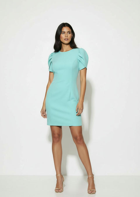 MA5453 MINT TULIP SLEEVE MINI DRESS