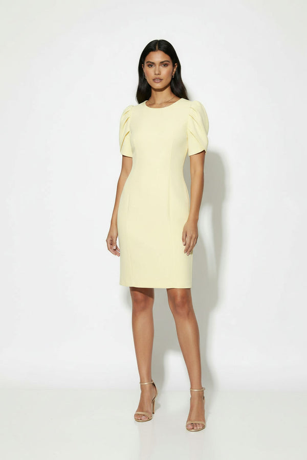 MA5453 YELLOW TULIP SLEEVE MINI DRESS