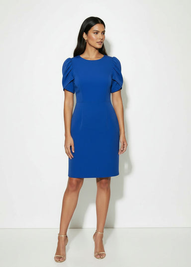 MA5453 ROYAL BLUE TULIP SLEEVE MINI DRESS - Marc Angelo