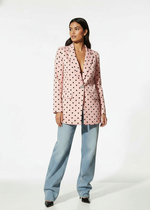MA6503 POLKA DOT BLAZER IN PINK - Marc Angelo