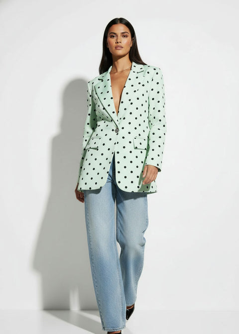 MA6503 POLKA DOT BLAZER IN MINT - Marc Angelo