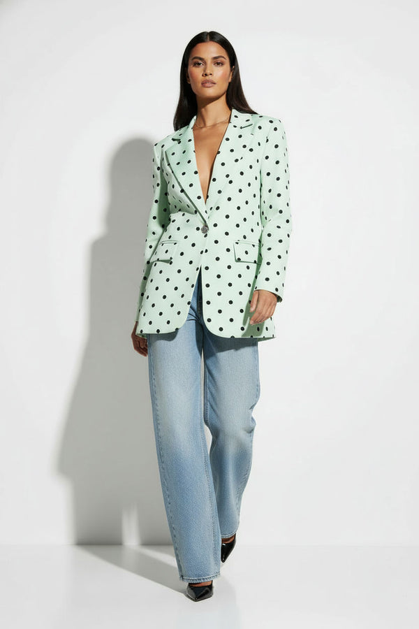 MA6503 POLKA DOT BLAZER IN MINT - Marc Angelo