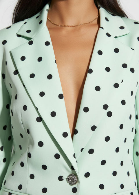 MA6503 POLKA DOT BLAZER IN MINT - Marc Angelo