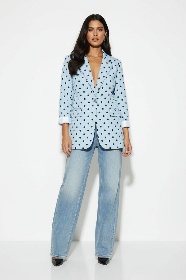 MA6503 POLKA DOT BLAZER IN BLUE - Marc Angelo
