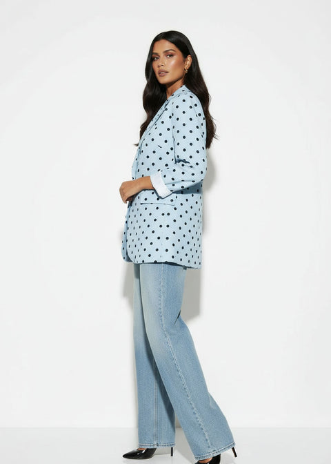 MA6503 POLKA DOT BLAZER IN BLUE - Marc Angelo