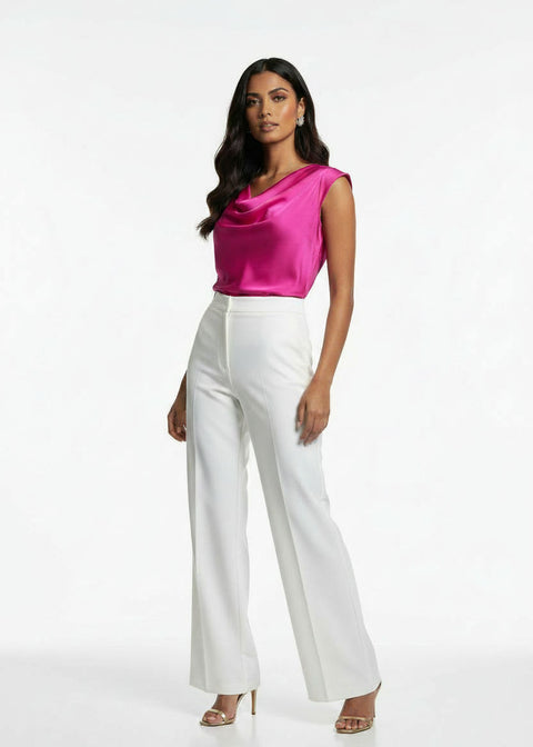 MA7214  Cowl Neck Blouse Fuschia - Marc Angelo