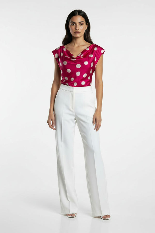 MA7214 T434  Cowl Neck Blouse fuschia - Marc Angelo