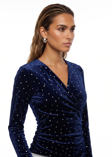 Marc Angelo Velvet Diamante Dress MA810443 blu - Marc Angelo