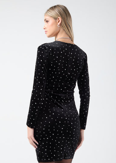 Marc Angelo Velvet Diamante Dress MA810443 BLK