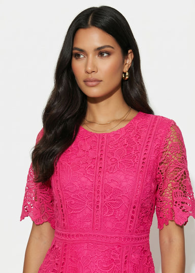 MA811315 PINK MIDI DRESS - Marc Angelo