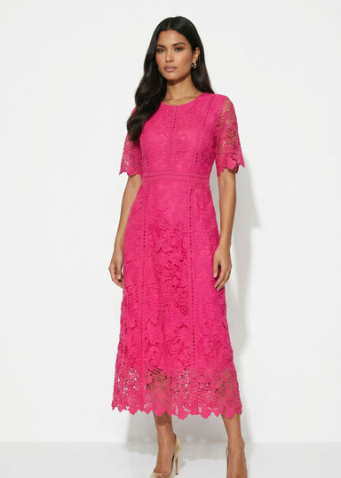 MA811315 PINK MIDI DRESS - Marc Angelo