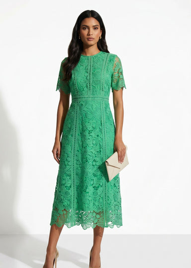 MA811315 GREEN MIDI DRESS - Marc Angelo
