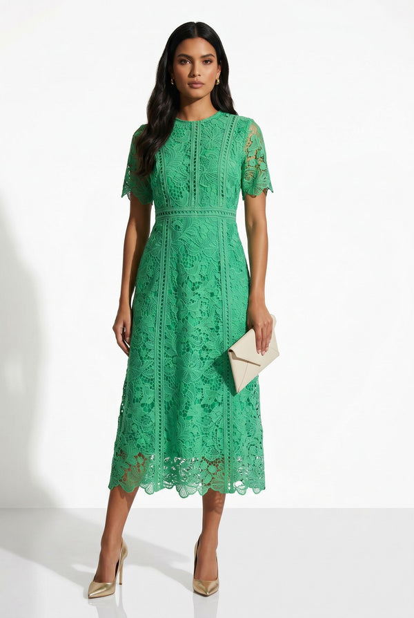 MA811315 GREEN MIDI DRESS