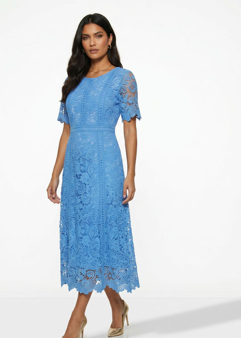 MA811315 BLUE MIDI DRESS