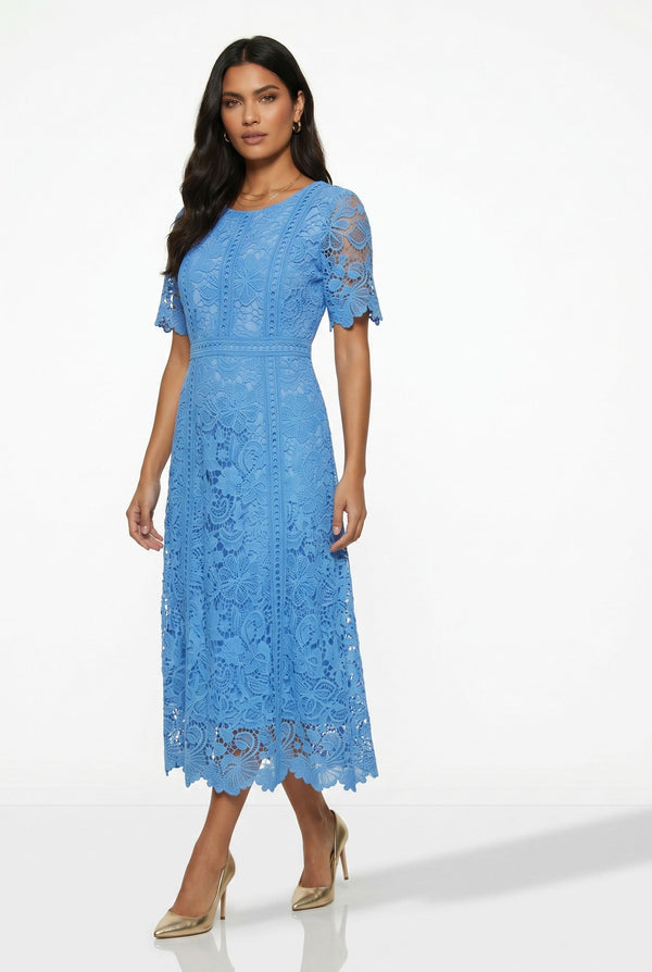 MA811315 BLUE MIDI DRESS