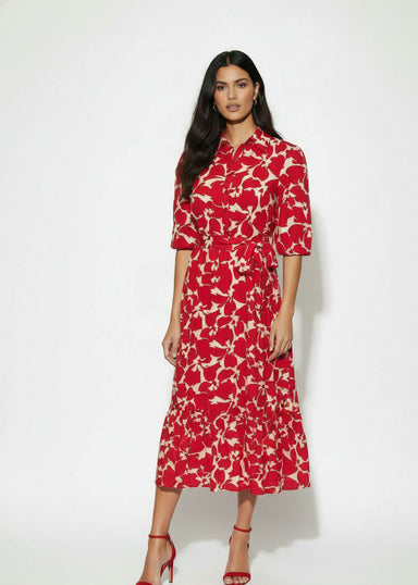 MA81166 D211 RED midi dress - Marc Angelo