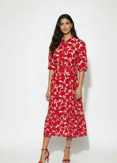 MA81166 D211 RED midi dress