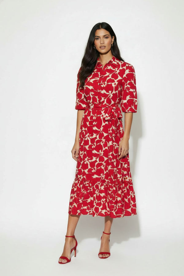 MA81166 D211 RED midi dress - Marc Angelo