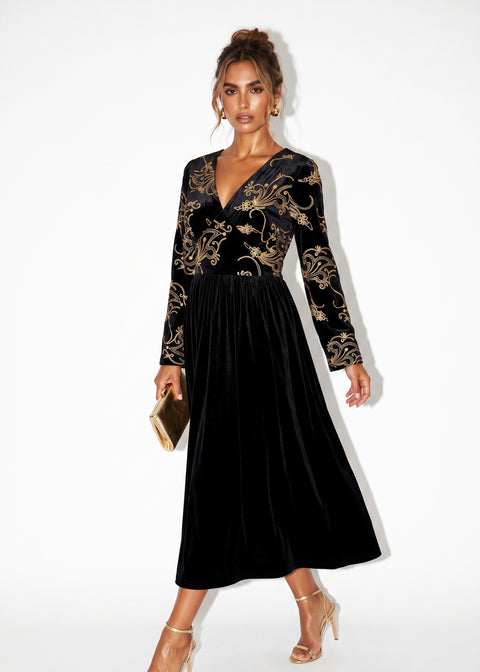 Marc Angelo VELVET Midi Dress MA81188 black