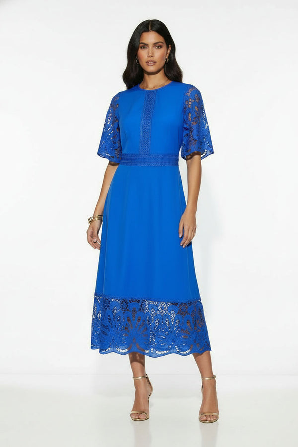 MA811975 CORNFLOWER BLUE MIDI DRESS