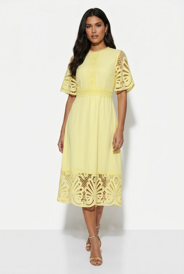 MA811975 YELLOW MIDI DRESS
