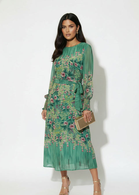 MA81201-D283 GRN MIDI DRESS