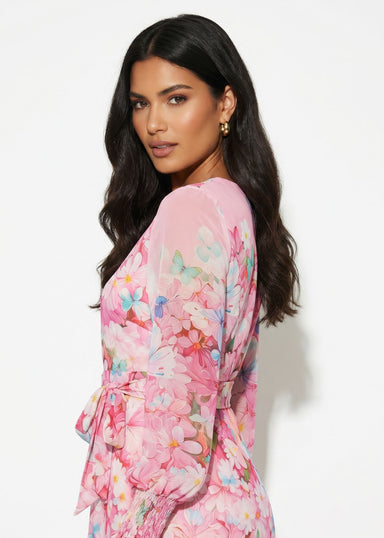 MA81201-D348 PNK MIDI DRESS - Marc Angelo