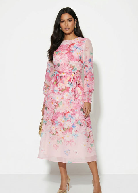 MA81201-D348 PNK MIDI DRESS