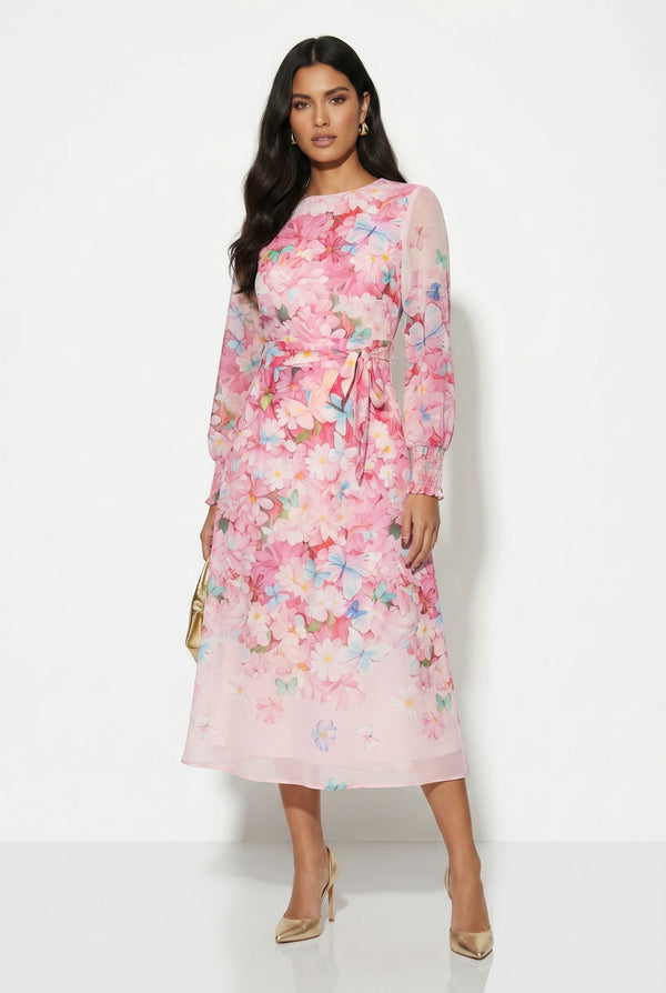 MA81201-D348 PNK MIDI DRESS