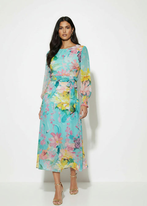 MA81201-D348 BLU MIDI DRESS