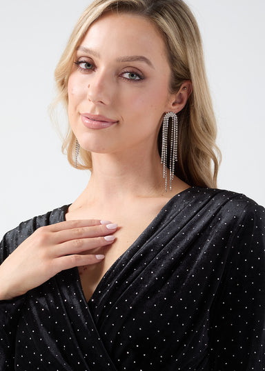 Marc Angelo Velvet Diamante Dress MA8131 BLK