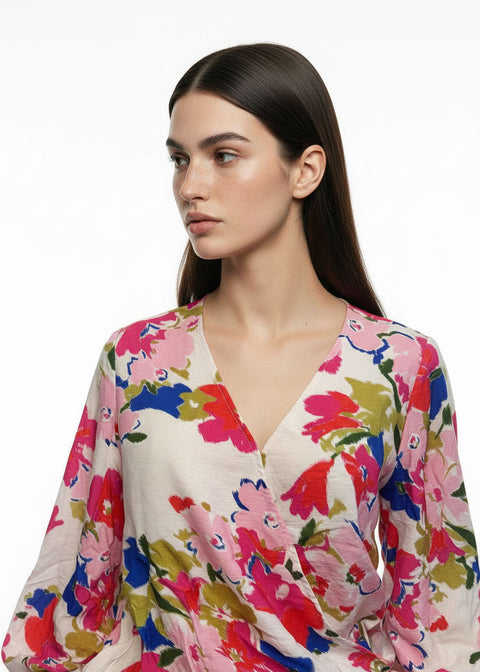 ma821606-t403 pnk elastic hem top - Marc Angelo
