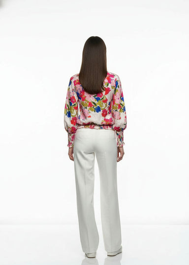 ma821606-t403 pnk elastic hem top - Marc Angelo