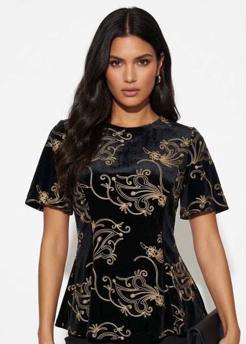Marc Angelo velvet top MA82265 black