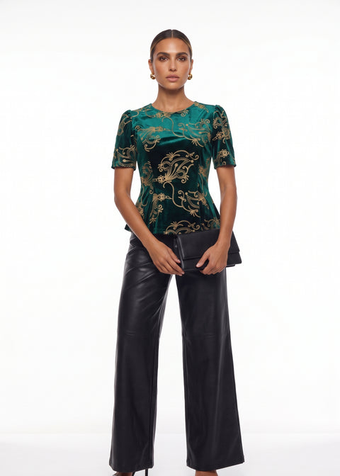 Marc Angelo velvet top MA82265 green